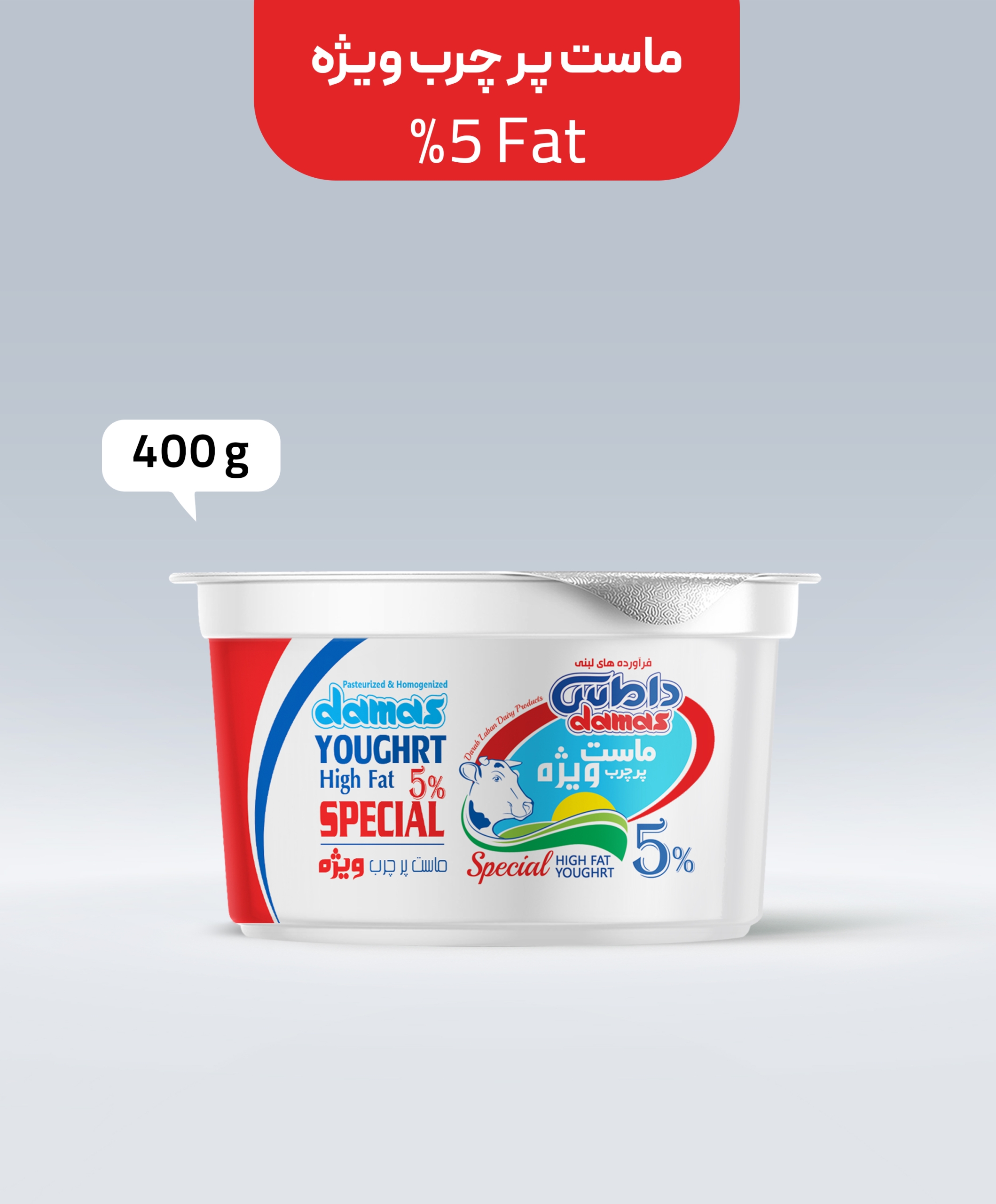 ماست پرچرب ویژه 5 درصد 400 گرم