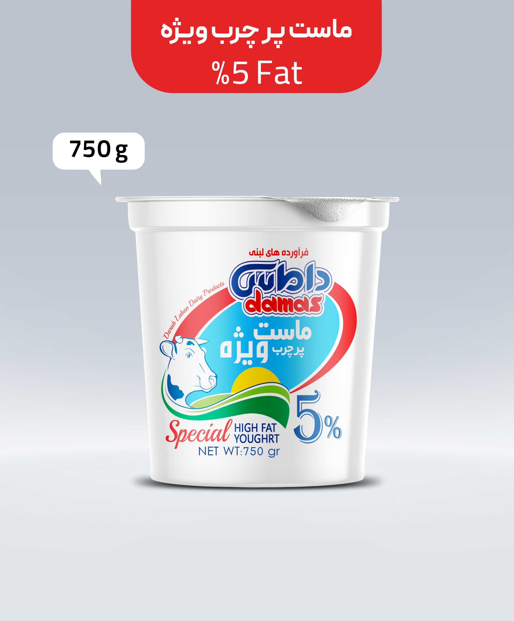 ماست پرچرب ویژه 5 درصد 750 گرم